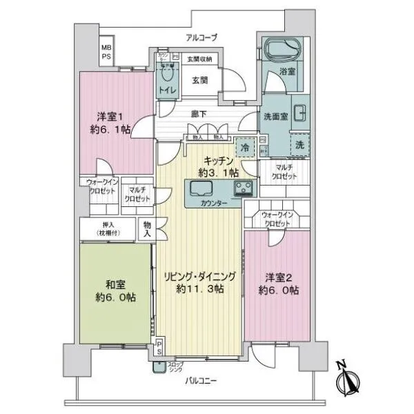 レクセルガーデンときわ台 間取図