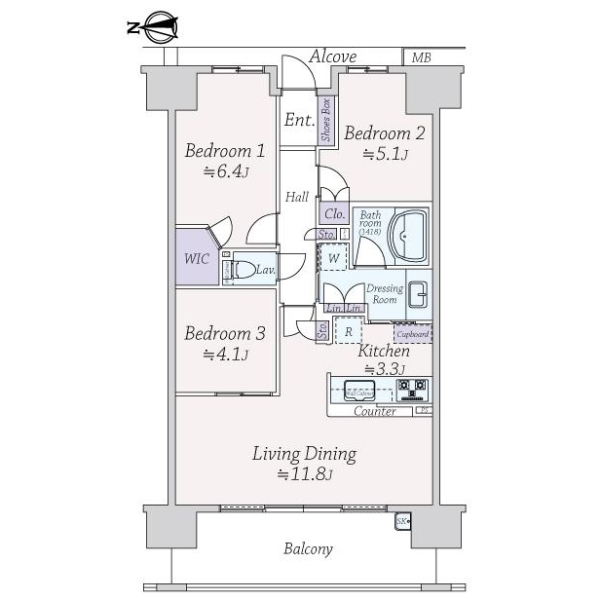 サンクタス鶴見緑地パークアドレス 間取図