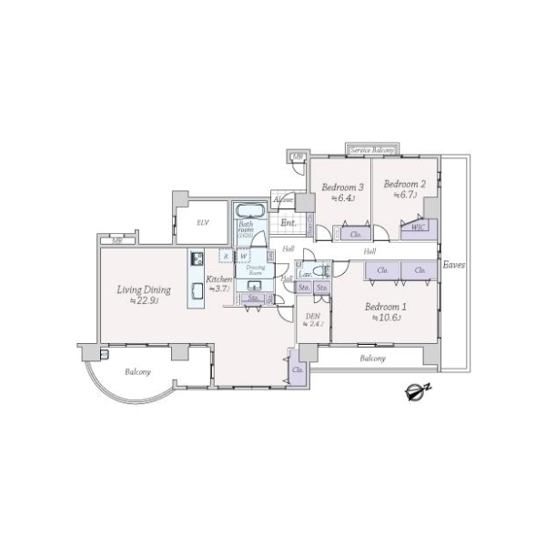 プランタンスクエアレジデンス稲毛 間取図