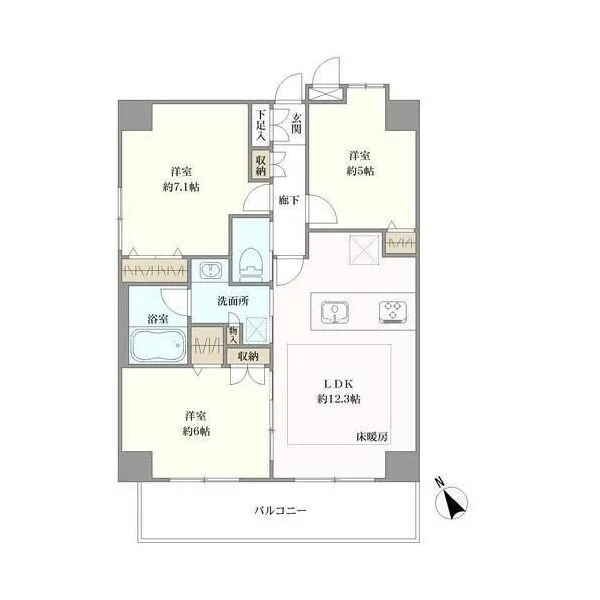 グランツ立川錦町II 間取図