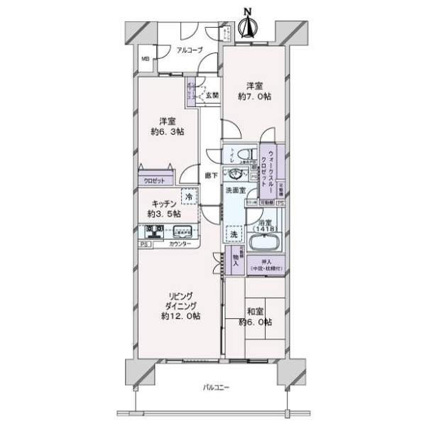 エムズシティ一宮グランステージ 間取図