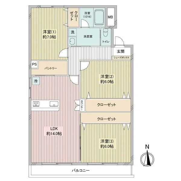 瀬谷ハイツC 専有面積82.20m2、3LDK！