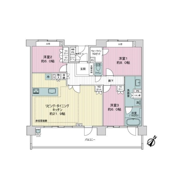 ライオンズ横浜汐見台シーズンズヴィラ 間取図