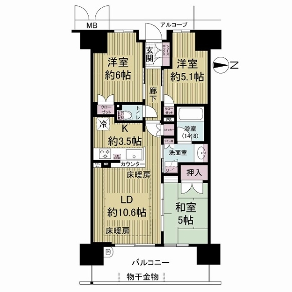 ブランズシティ上新庄 間取図