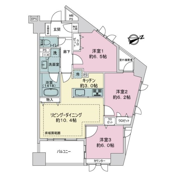 ライオンズ三ノ輪フェアマークス 間取図