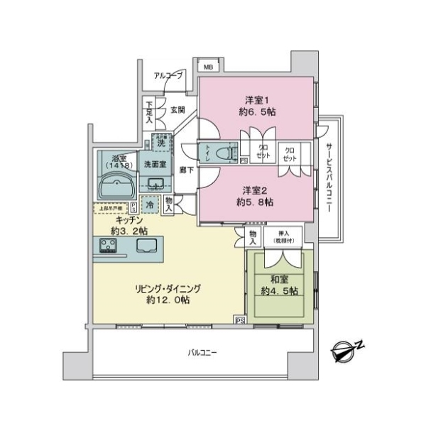 リステージ横浜浅間町 間取図