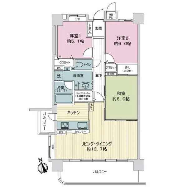 ライオンズマンション鶴里 間取図