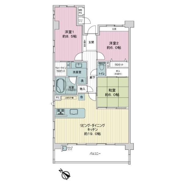 ライオンズマンション新浦安ベイマークス 間取図