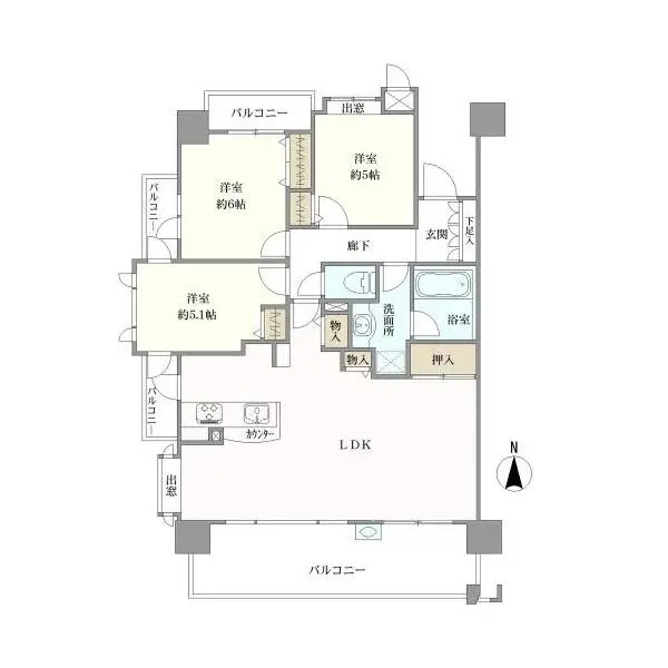 ライオンズマンション伝馬町 間取図