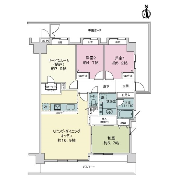 ライオンズマンション上篠崎 間取図