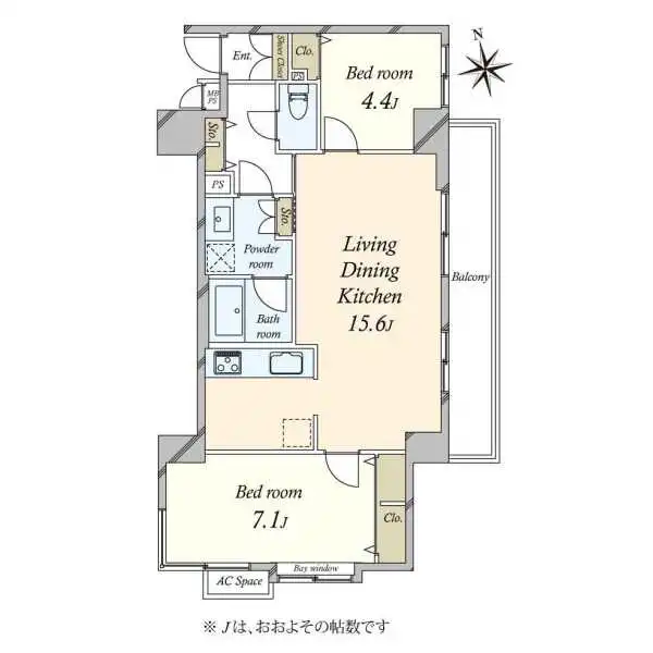 日神パレステージ西麻布 間取図