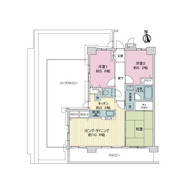 ライオンズマンション王子第７ 間取図