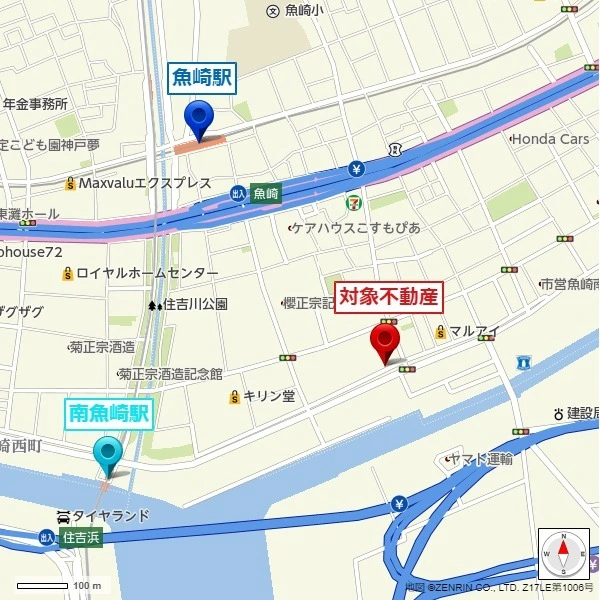 神戸市東灘区魚崎南町4丁目 現地案内図