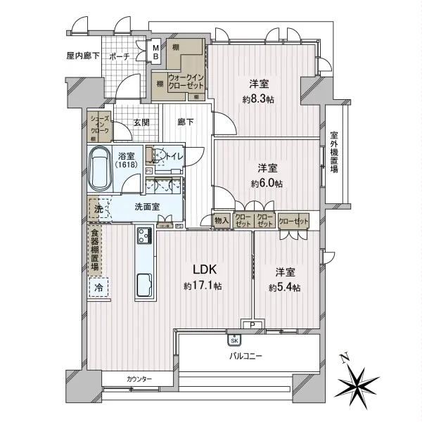 マストスクエア東山 間取図