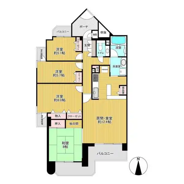 ベルシャトゥ帝塚山 間取図