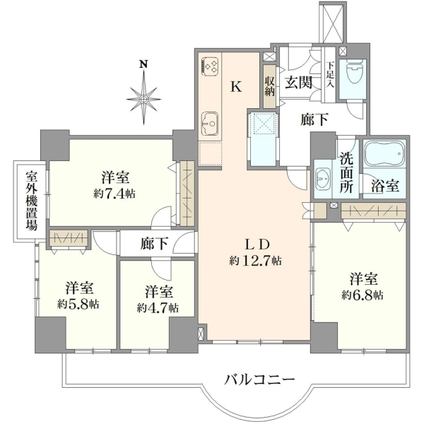 シテヌーブ北千住３０Ａ棟 間取図