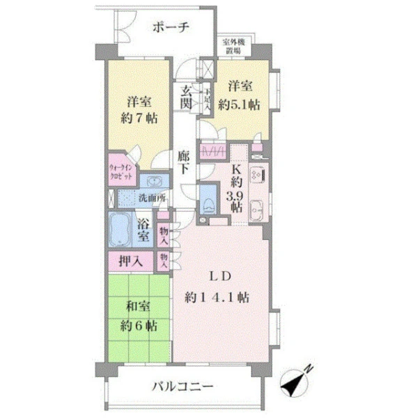 アリュール鶴見東寺尾 間取図