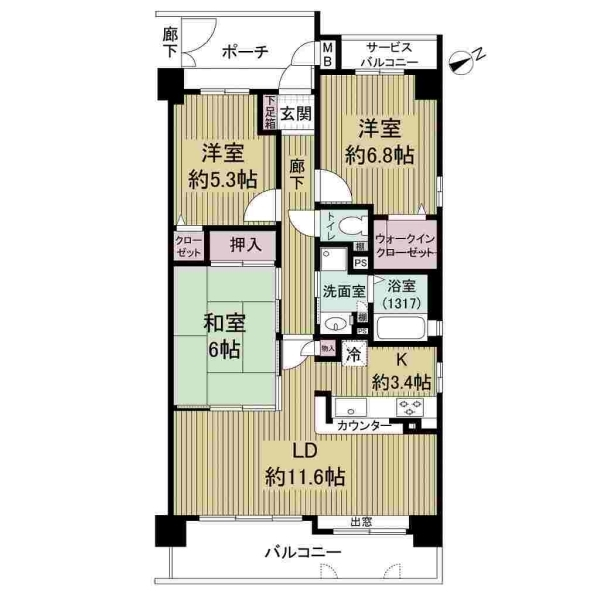 グリーンコーポ豊中南 間取図