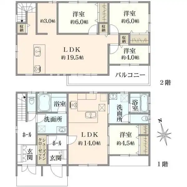 鎌ケ谷市道野辺本町１丁目 間取図