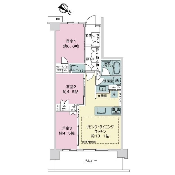 バウス川口新井宿 間取図
