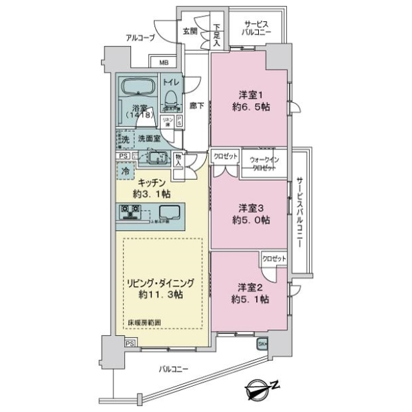 アーデルグラード梅島 間取図