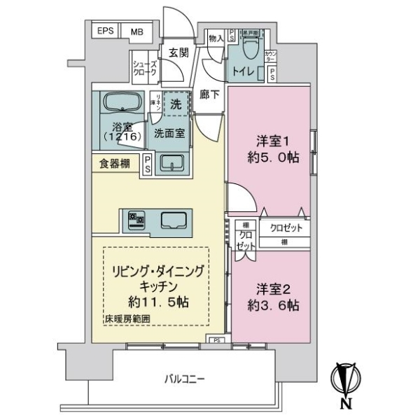 クリオレジダンス八王子ザ・マークス 間取図