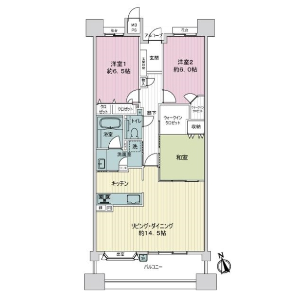 ライオンズマンション矢田東 間取図