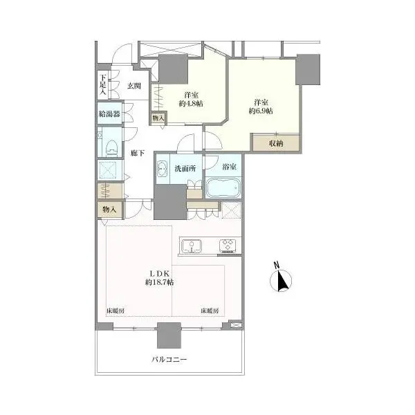 プラウドタワー東雲キャナルコート 間取図