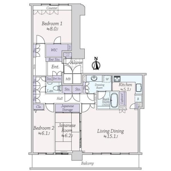 ライオンズマンション大阪スカイタワー 間取図