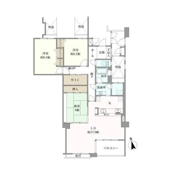 コート帝塚山万代 間取図