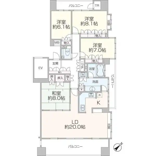 グランアルト東山 間取図