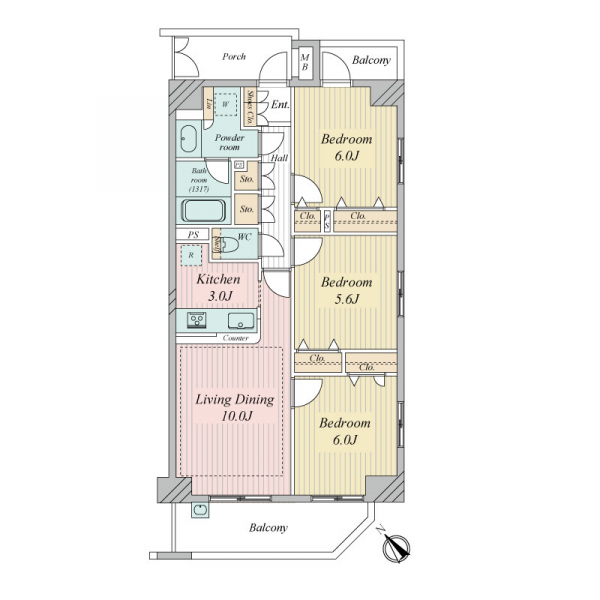 日神パレステージ下赤塚 間取図