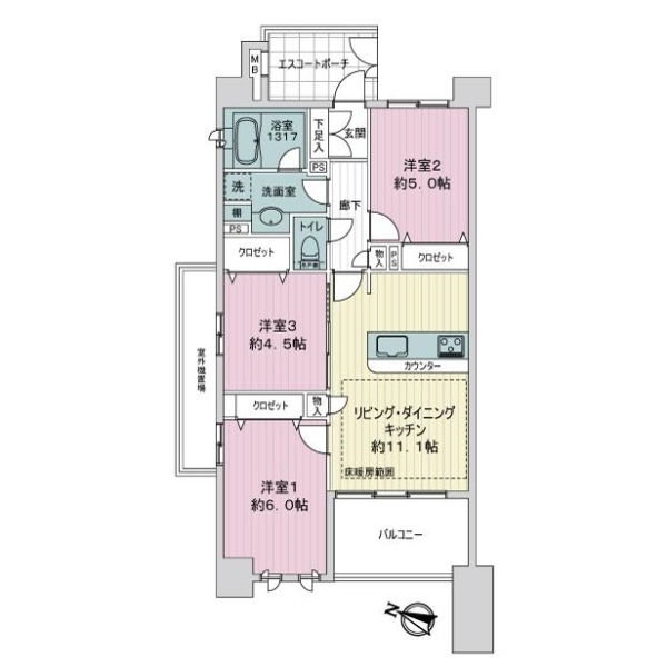 グランシティ武蔵小杉2 間取図