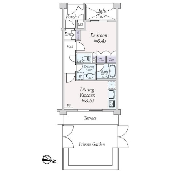 デュオ・スカーラ用賀２ 間取図