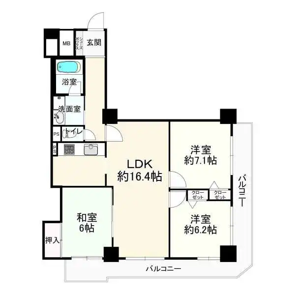 キングマンション心斎橋東 間取図