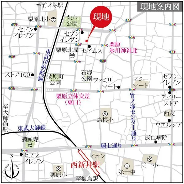 足立区六月3丁目 現地案内図