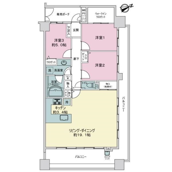 ライオンズマンション港北エストラッド 間取図
