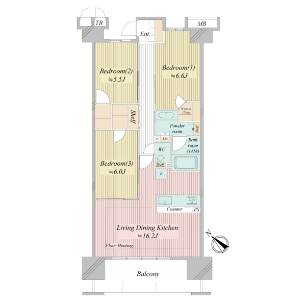 溝の口ガーデンアクアス　アクアウィング（Ｂ棟） 間取図