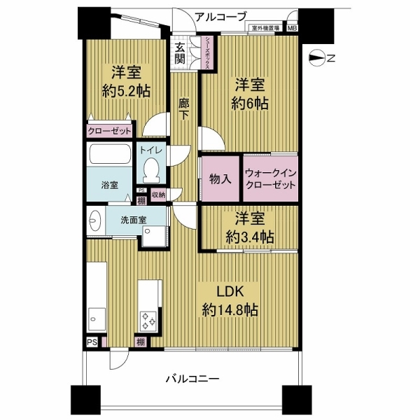 ローレルコートデュオ西本町 間取図