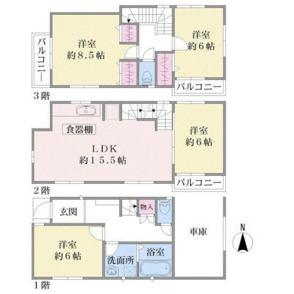 川崎市幸区小倉５丁目 間取図