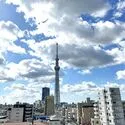 ライオンズマンション曳舟 洋室側ルーフバルコニーからの眺望　空が広く感じる眺望です。