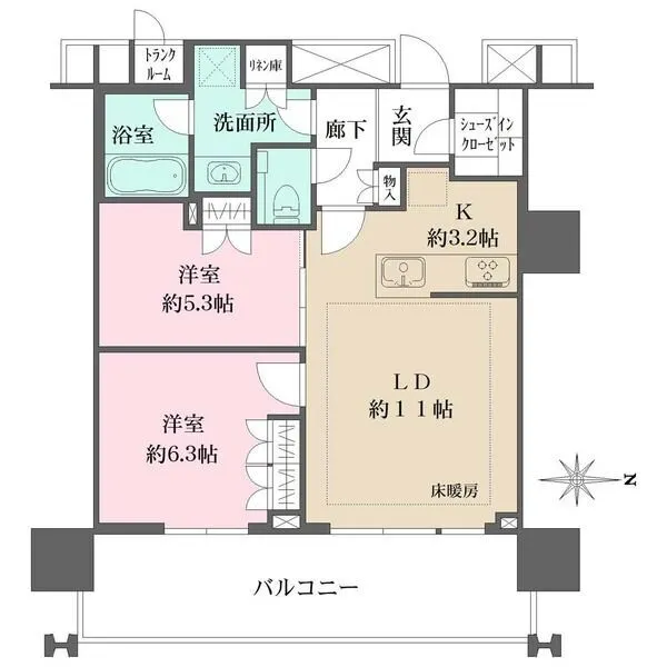 プラウドタワー名古屋錦 間取図