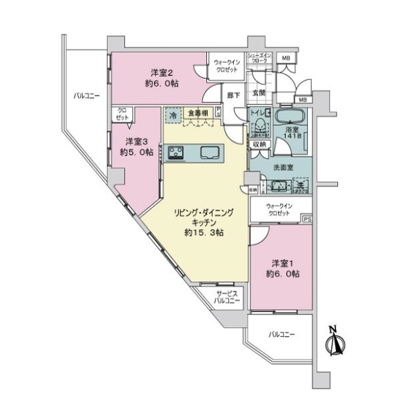 ミオカステーロ京王稲田堤２ 間取図