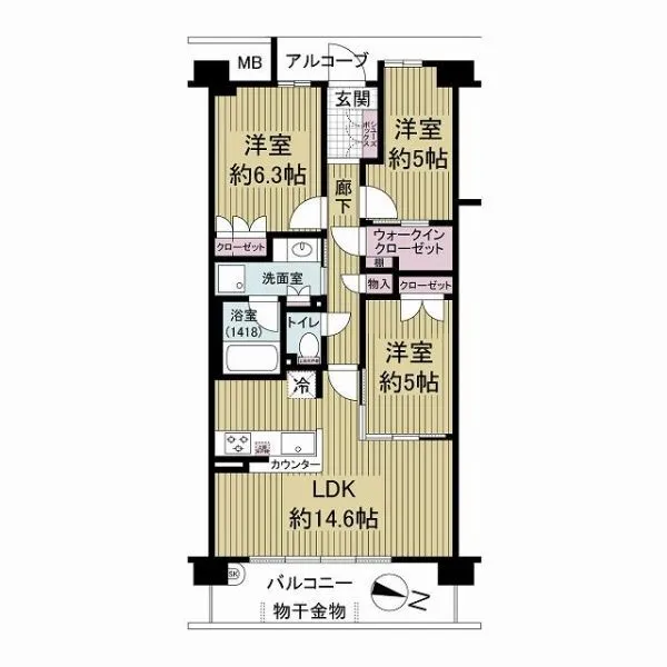 シエリア京都嵯峨嵐山 3階・71.48m2・東向きのお部屋です♪