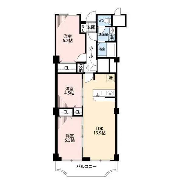 ローズハイツ芦屋 間取図