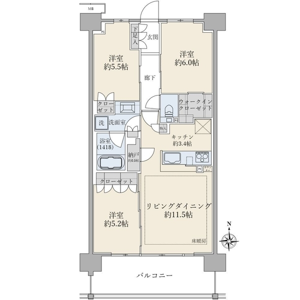 ブリリアシティ石神井公園アトラス４号棟 間取図