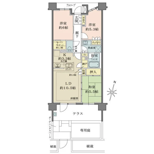 ザ・パークハウス武蔵浦和 間取図