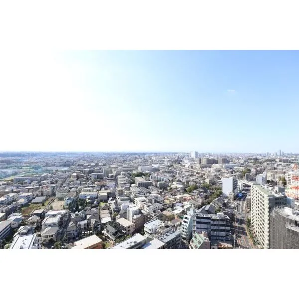 ドレッセタワー武蔵小杉 23階最上階ならではの開放的な眺望。(将来、永続的に保証されるものではございません)