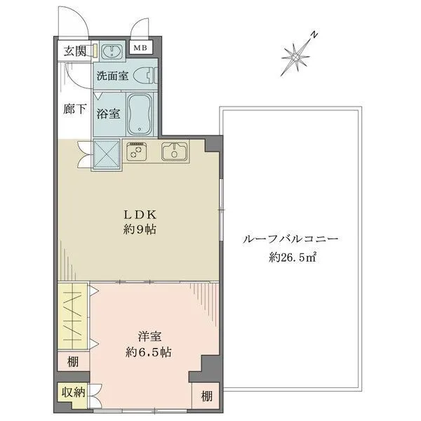 サンパレス青戸 LDKからスムーズにアクセスできるルーフバルコニーが魅力の7階角住戸。陽当り・通風・眺望良好です。
