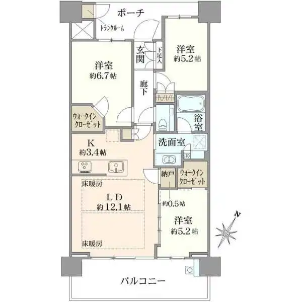 プラウドタワー相模大野 間取図